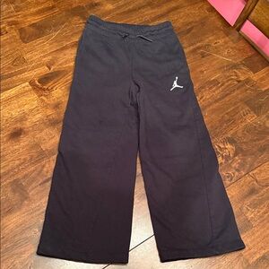 Jordan Girls Black Sweatpants with White Logo